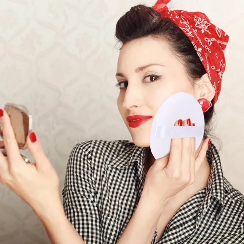 Miniatura 8 de 1 paquete de 1 soplete grande de 5 pulgadas para polvo facial, ultra suave, lavable, suelto, esponja de mezcla redonda, esponja para ajustar
