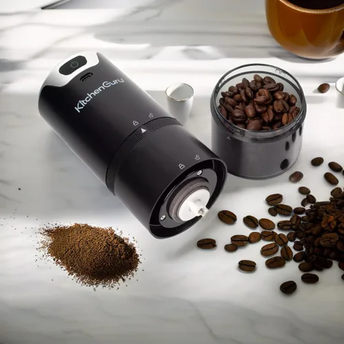 Miniatura 5 de Levare - Molinillo de café recargable, molinillo de café inalámbrico con rebabas de cerámica, funciona con batería de bajo ruido, ajustes
