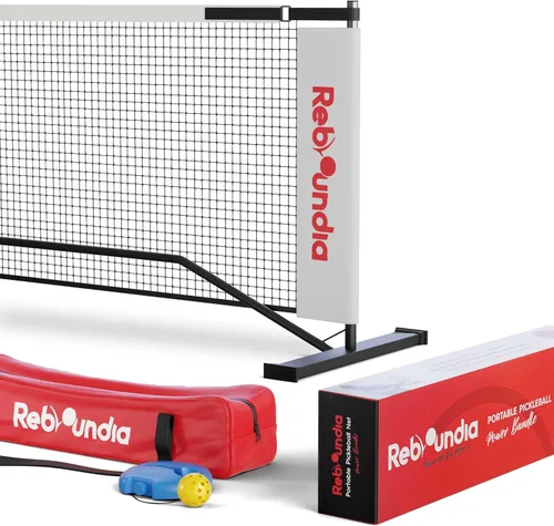 Sistema de Red de Pickleball Portátil Reboundia - Red de Pickleball de Tamaño Reglamentario Oficial para Uso en Exteriores e Interiores, Redes de