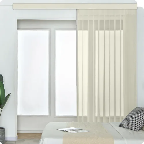 Graywind Persianas verticales de tela transparente manuales tamaño personalizado ajustar luz tela transparente sin varilla de control privacidad