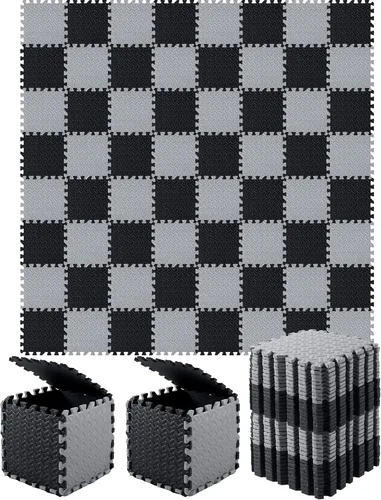 Shihanee Azulejos de Piso de Espuma para Bebés, Tapetes de Piso de Espuma, Tapetes de Juego a Granel con Bordes Entrelazados para Sala de Juegos