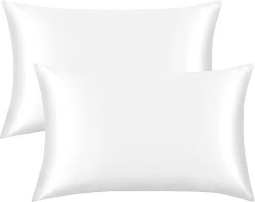 Miniatura 18 de FLXXIE Paquete de 2 fundas de almohada de satén para piel y cabello, 14 x 20 pulgadas, fundas de almohada de viaje suaves y sedosas para niños