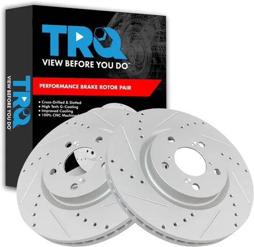 Miniatura 121 de TRQ Juego de rotores de freno de rendimiento trasero con revestimiento G premium compatible con Mazda 6 2014-2021