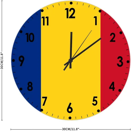 Miniatura 479 de Cheyan Reloj de pared con bandera de Canadá de 12 pulgadas, silencioso, sin tictac, de PVC, funciona con pilas, reloj redondo decorativo, regalo