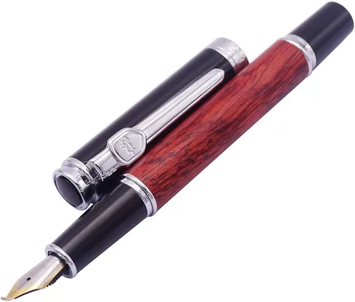 Miniatura 2 de Jinhao Nature - Pluma estilográfica de madera de rosa doblada (fina a ancha), pluma Fude para caligrafía, dibujo artístico y escritura a mano Rosa