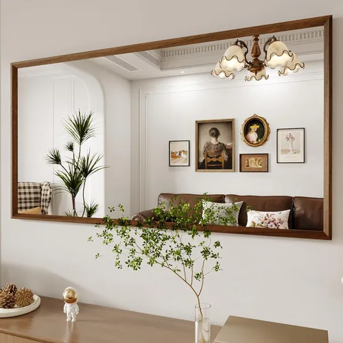 Miniatura 64 de WEER - Espejo de baño dorado, espejo de 40x32 pulgadas con marco de metal dorado cepillado, espejo de tocador de baño de oro para pared