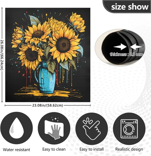 Miniatura 4 de Cubierta magnética de girasoles para lavavajillas, calcomanías magnéticas para lavavajillas, panel de calcomanías para el hogar, cocina, decoración