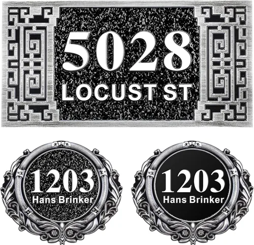 Miniatura 65 de Letrero de dirección personalizado, placa de dirección de número de casa, placa de dirección personalizada, metal o latón antiguo acrílico