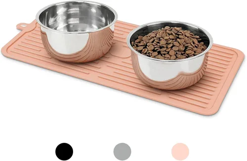 Miniatura 13 de Ptlom Mantel individual para mascotas para perros y gatos, antideslizante, impermeable, tapete de alimentación para perros que evita el Beige