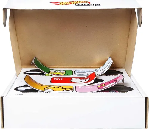 Miniatura 4 de Hot Wheels Sanrio - Coche de personajes de juguete, paquete de 5 unidades en escala 1:64: Hello Kitty, Keroppi, Gudetama, Cinnamaroll & My Melody