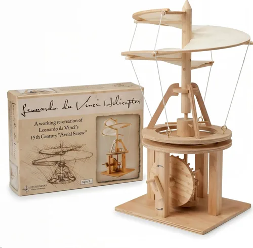 Modelo de máquina voladora de Leonardo da Vinci Pathfinders, juego con modelo de madera