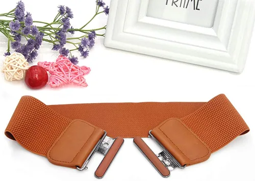 Miniatura 3 de Cinturón de vestir elástico ancho para mujer, cinturón de cintura elástica, cinturón de cintura elástica, cinturón de cintura con hebilla d656