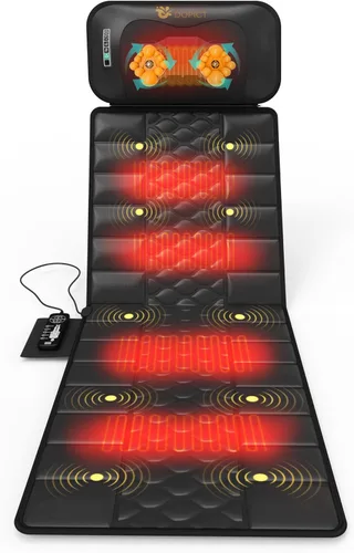 Miniatura 9 de Alfombrilla de masaje, masajeador de cuello desmontable, calefacción por vibración de cuerpo completo, almohadilla de masaje con 10 motores