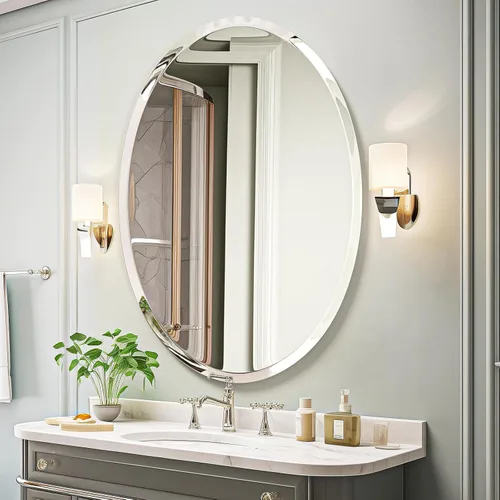 Miniatura 9 de USHOWER Black Oval Arch Bathroom Mirrors for Over Sink, 20x30 Inch Bathroom Vanity Mirror for Bathroom, Bedroom, Vanity, Entryway, Aluminium Frame