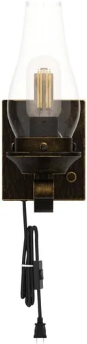 Miniatura 4 de Yisuro Aplique de pared enchufable, apliques de pared de bronce frotado con aceite, lámparas de pared rústicas retro, apliques de iluminación