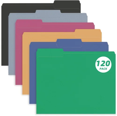 Miniatura 8 de PANDRI - Carpeta de archivos, paquete de 120 carpetas de archivos, pestaña de corte de 1/3, tamaño carta, carpeta de archivo para oficina, escuela
