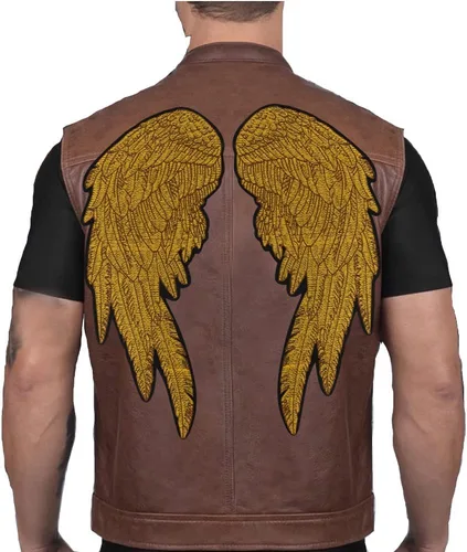 Miniatura 5 de Parches de alas de ángel para planchar con alas doradas bordadas para motocicleta, motivo para ropa de bricolaje, alas doradas, accesorios de ropa
