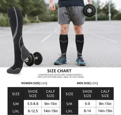 Miniatura 2 de hello momoya Calcetines de compresión para mujeres y hombres, calcetines de apoyo hasta la rodilla, enfermeras, embarazo, correr, volar, deportes