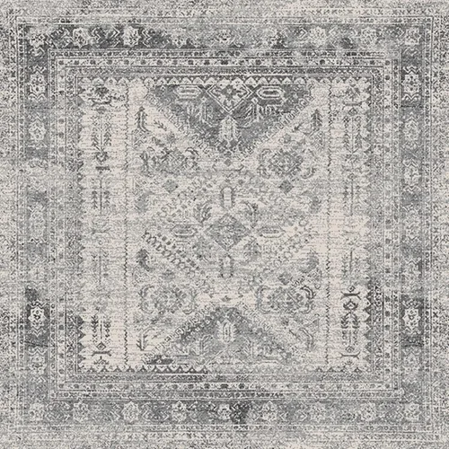 Miniatura 10 de Hauteloom Nelsonville - Alfombra tradicional bohemia para sala de estar, dormitorio, color gris, blanco, 6 pies 7 pulgadas x 9 pies