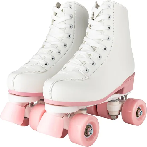 Miniatura 10 de Comeon Patines de ruedas de mujer de alta calidad - Patines de cuatro ruedas de piel sintética para interiores y exteriores púrpura