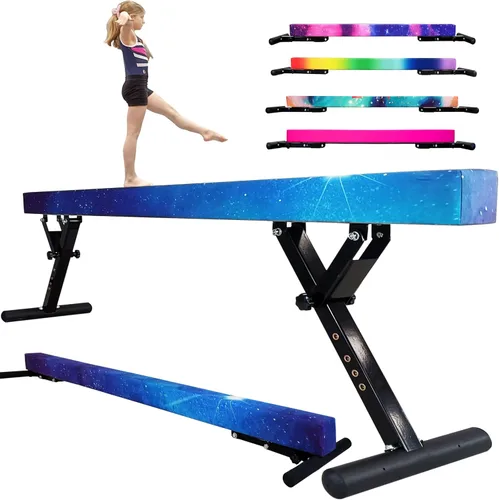 Miniatura 29 de FC Funcheer - Viga de equilibrio ajustable para niños - Viga de gimnasia de 8 pies - Viga de piso alto y bajo para todos los niveles de gimnasia