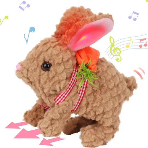 Miniatura 54 de Hopearl - Juguete de peluche electrónico interactivo de unicornio con sonidos y movimientos, camina y tiene un cuerno luminoso; regalo para niños