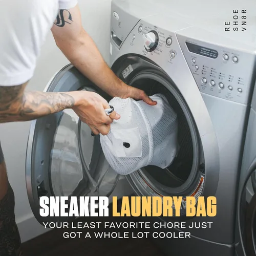 Miniatura 4 de Reshoevn8r Bolsa de lavandería para zapatos deportivos para lavadora – Sistema de bloqueo de encaje doble de malla – Bolsa de limpieza de zapatos