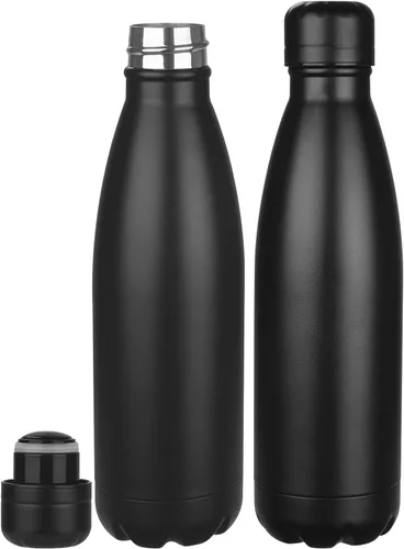 Miniatura 28 de OWS - Botellas de agua aisladas de 17 onzas a granel paquete de 1/2/4 botellas de agua deportivas de metal, botella de doble pared al vacío sin BPA