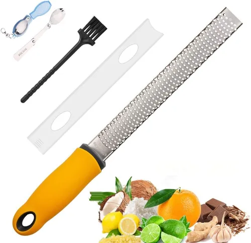 Zester de limón, rallador de queso, juego de ralladores de acero inoxidable 304 de alta calidad, para queso parmesano, cítricos, limón, lima,