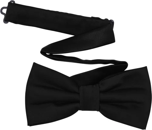 moño de esmoquin, formal y satinado, previamente armado y con longitud ajustable