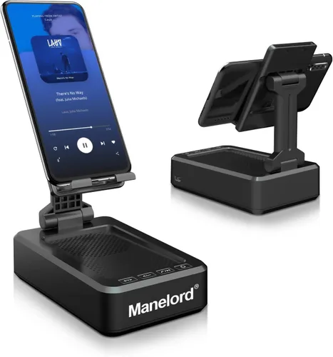 Miniatura 5 de Soporte para teléfono celular con altavoz Bluetooth inalámbrico compatible con iPhone/Samsung/iPad, soporte de teléfono de diseño antideslizante