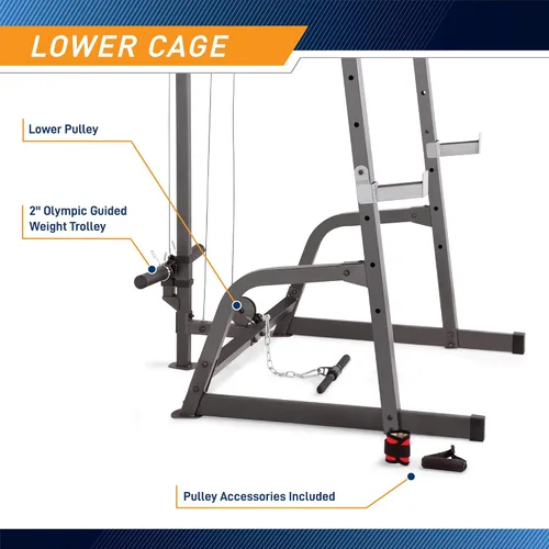 Miniatura 4 de Marcy Pro Deluxe Cage System with Weightlifting Bench All-in-One Home Gym Equipment PM-5108