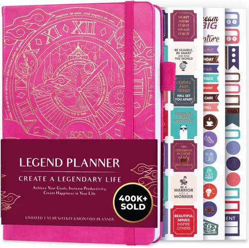 Miniatura 16 de Planificador Legend – planificador de vida semanal y mensual sin fecha para alcanzar tus objetivos y vivir feliz. Cuaderno organizador, diario