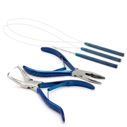 Miniatura 10 de Kit de herramientas profesionales para extensiones de cabello y cuentas, juego de alicates para quitar cuentas (4 piezas) I-Link Micro Ring Loop