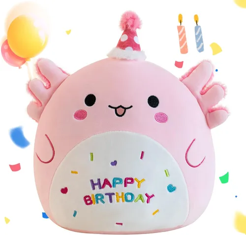 Gudisi Axolotl de Felpa Adorable Animales de Peluche de Axolotl Suaves Regalo de Cumpleaños Axolotl de Felpa Almohadas para Niños Niños Niñas Rosa