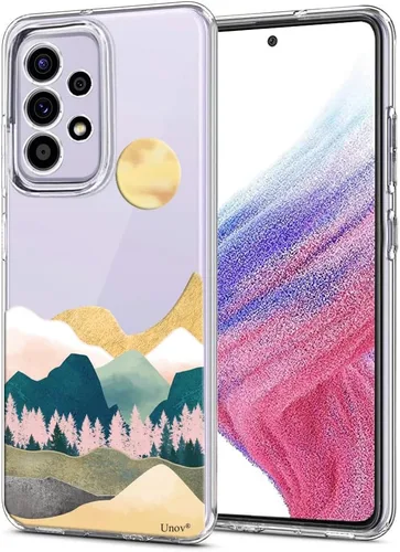 Miniatura 10 de Unov Funda diseñada para Galaxy A53 5G, funda transparente con [patrón antideslizante en relieve], protección delgada a prueba de golpes