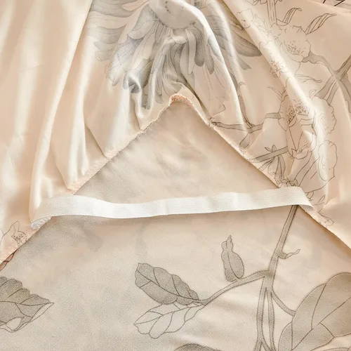 Miniatura 6 de Feelyou Sábana bajera ajustable con estampado floral de flores, 3 coberturas laterales, 14 pulgadas, caída de polvo y volantes, falda de cama