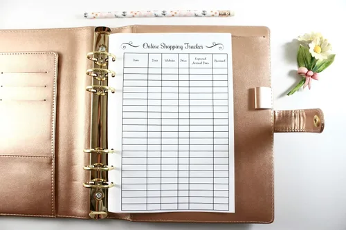 Miniatura 2 de Planificador de tamaño A5 para seguimiento de compras en línea, tamaño A5, insertos de seguimiento de compras en línea para Kate Spade A5, Louis