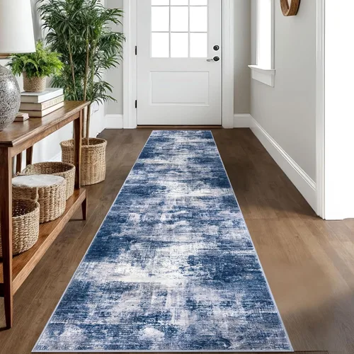 Miniatura 180 de IOHOUZE Alfombra pequeña abstracta de 2 x 3 pies, alfombra de entrada lavable para entrada interior, alfombras con respaldo de goma, alfombra gris