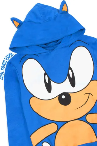 Miniatura 5 de Sonic The Hedgehog Hoodie Character 3D Ears Boys Kids Blue Hooded Jumper