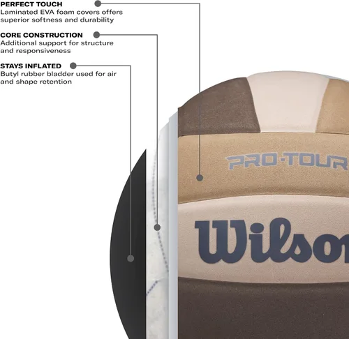 Miniatura 4 de WILSON Pro Tour Voleibol - Tamaño oficial, Marrón/Bronceado/Beige
