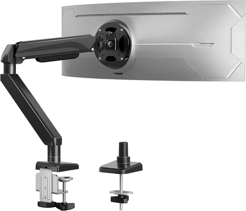 Miniatura 8 de Soporte de monitor doble para pantallas de hasta 43 pulgadas, brazo de monitor dual ultra ancho resistente con capacidad para 2.2-33 libras cada