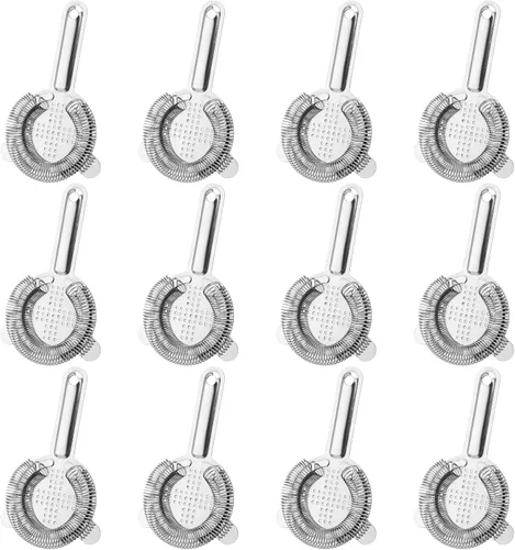 Miniatura 8 de HOZEON 8 coladores de cóctel de 6.5 pulgadas, herramienta de colador de barra de acero inoxidable, colador de camarero de 2 puntas para bar