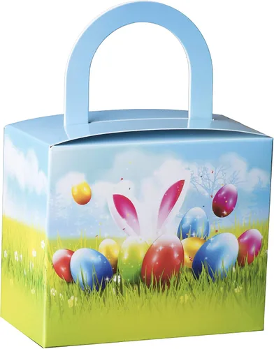 Hammont Cajas de dulces de Pascua – Paquete de 18 – Cajas coloridas para regalos de fiesta con asa resistente – Perfecto para recuerdos de boda,