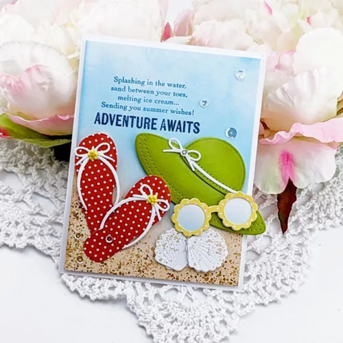 Miniatura 4 de Vasos y bolsas de playa troquelados para hacer tarjetas, troqueles de corte de metal, troqueles de papel en relieve para álbumes de recortes
