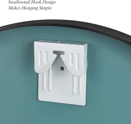 Miniatura 7 de Itrue Espejo de pared decorativo redondo pequeño de 12 pulgadas, vidrio recubierto de plata HD con marco de metal negro cepillado, espejo