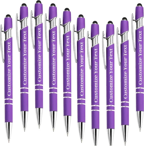 Miniatura 29 de Hasta 500 bolígrafos personalizados a granel con lápiz capacitivo, grabado, juego de bolígrafos con tu nombre, texto para mujeres de negocios