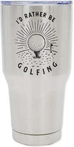 Miniatura 10 de Divertido regalo de campamento para hombres al aire libre, vaso aislado de acero inoxidable con tapa, (30 onzas) – Taza para viajes de caravana, día