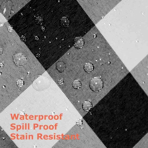 Miniatura 2 de Tektrum Mantel redondo de poliéster 100% impermeable de 60 pulgadas a cuadros -Resistente a derrames/Manchas/Arrugas- para acampar, pícnic, cena