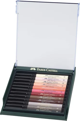 Miniatura 2 de Faber-Castell Art & Graphic Pitt Artist Pen Brush India Ink Pen, Retrato, Juego de 12, para arte, manualidades, dibujo, bocetos, hogar, escuela
